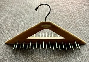Vintage Brookstone Cedar Wood Tie Belt Hanger Holds 40 Ties Belts Scarves 16.5"